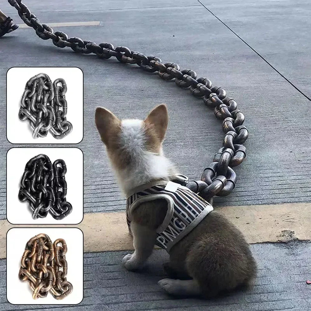 Funny Fake Chain Dog Leash